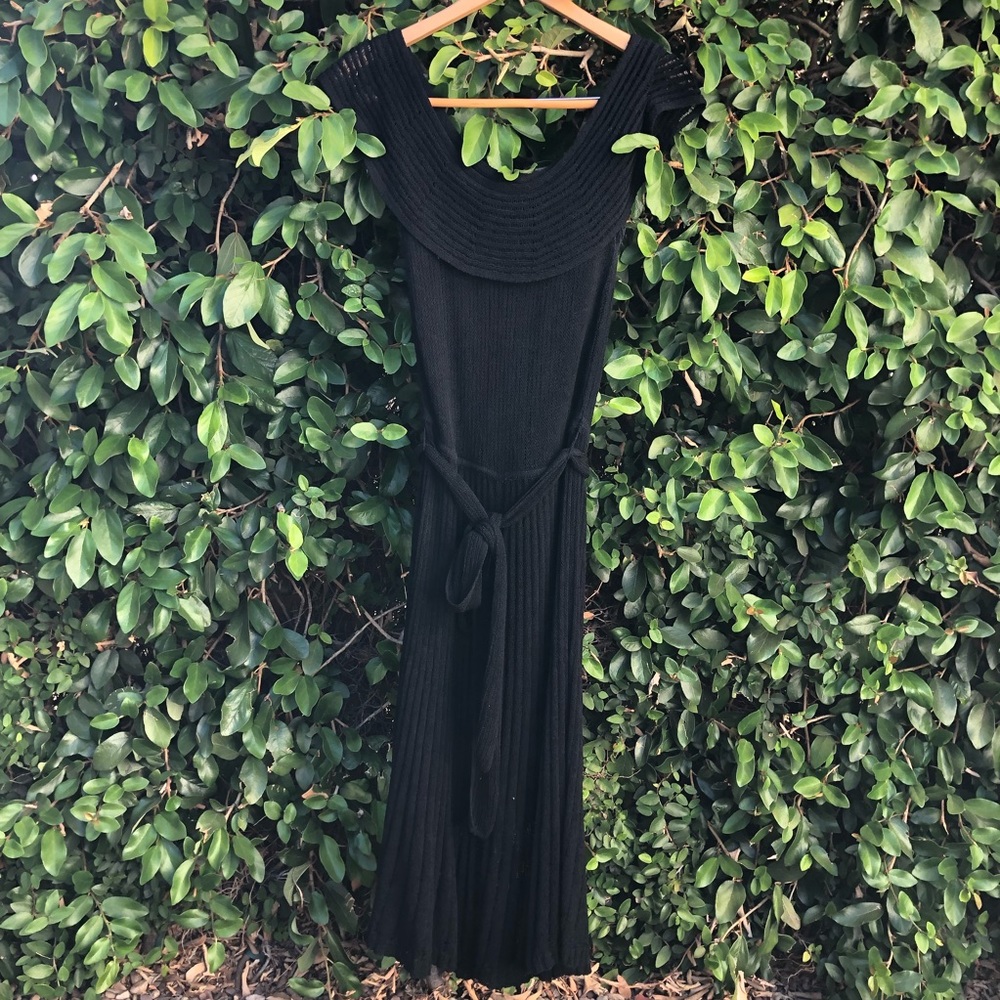 Anthropologie Wide Neck Drapey Cocktail Dress sz M